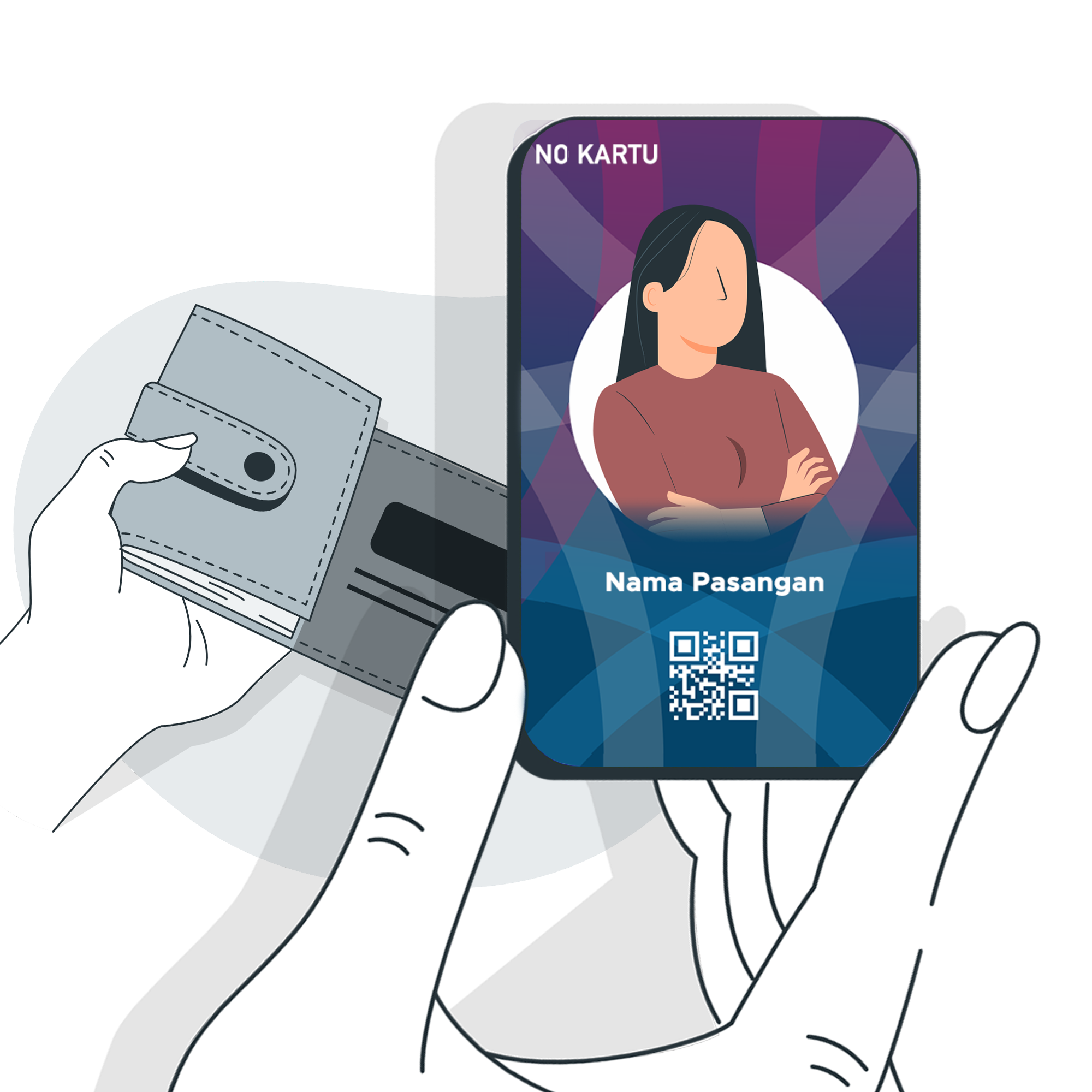 Ilustrasi Kartu Istri/Suami Virtual